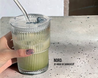 NORD - geribbeld, nordic, tumbler, glaswerk voor espresso, latte, matcha, ijskoffiedranken