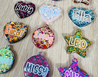 Handmade Resin Mermaid Pet Dog Cat ID Name Tags