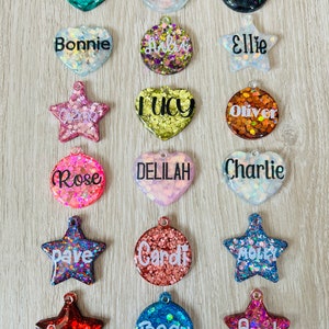 Handmade resin dog pet ID name tags image 2