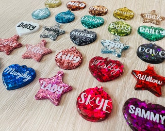 Limited edition resin dog cat pet name ID tags