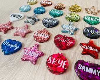 Limited edition resin dog cat pet name ID tags