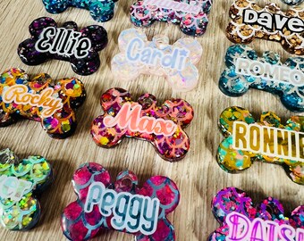 Handmade Mermaid Resin Dog cat pet ID Name Tags