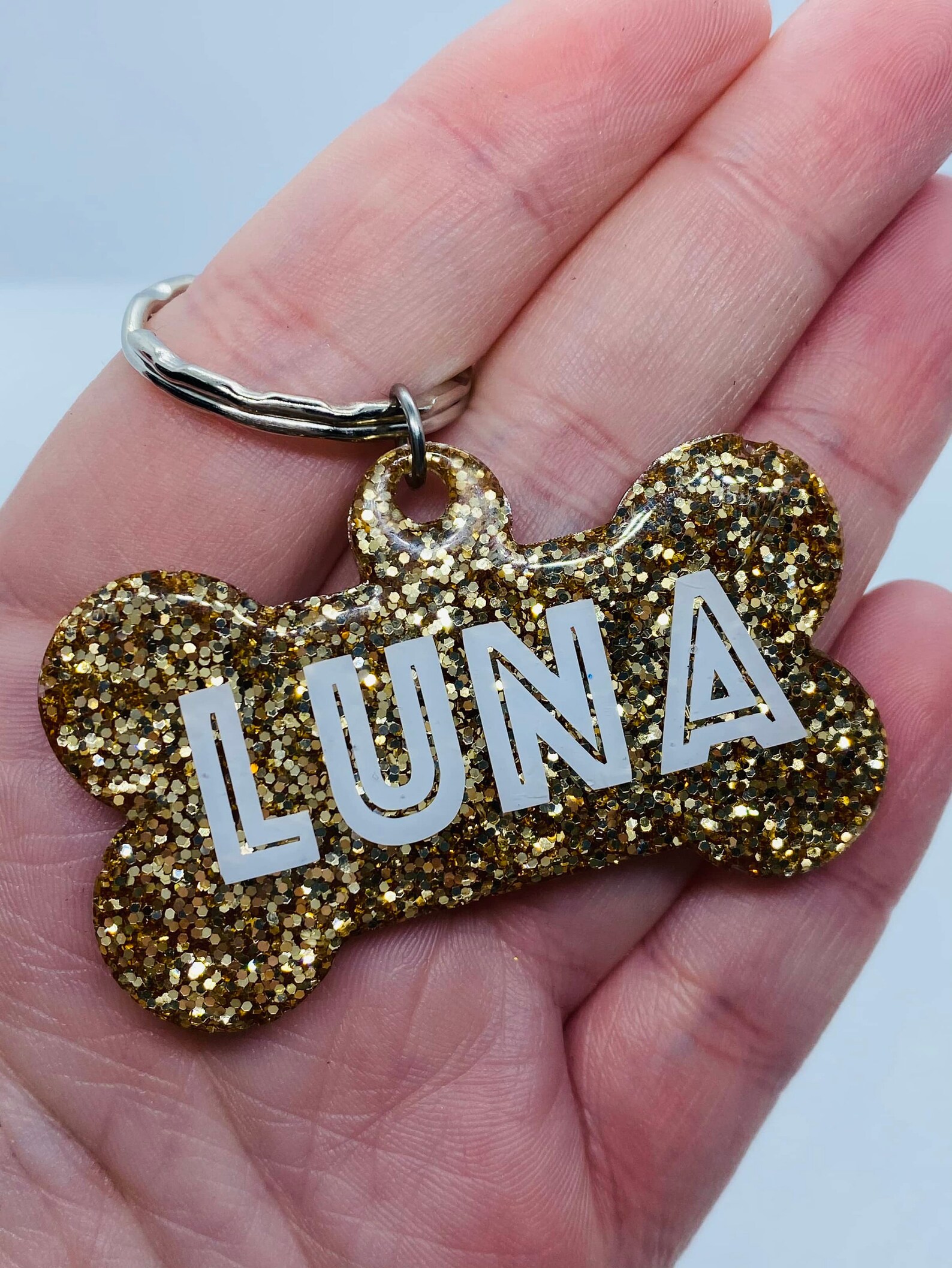 Handmade resin dog name tag various sizes Etsy