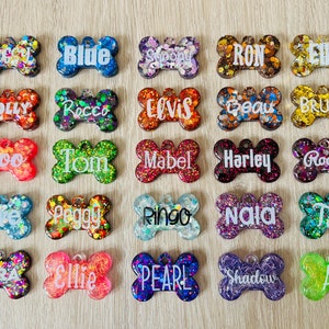 Handmade resin dog cat pet name ID tag image 2