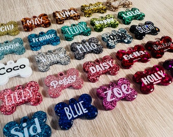 Limited edition resin dog cat pet name ID tags