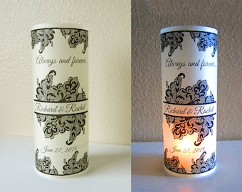 12 Personalized Damask Wedding Centerpiece Luminaries Table Decoration