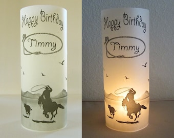 12 Personalized Retirement, Birthday Party Western, Cowboy, Rodeo, Bull Rider, Table Decoration Luminaries*NOT GLASS*