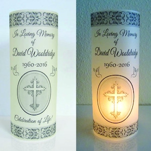 12 Personalized Memorial Funeral, Celebration of life Table Decoration Luminaries.  Please read Description, Vellum luminaries,NOT GLASS!