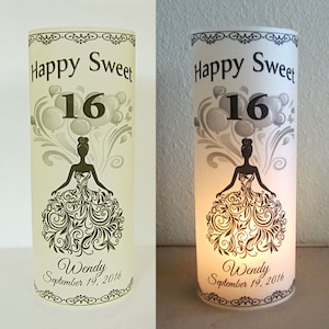 12 Personalized Sweet Sixteen, Birthday, Cinderella, Paris, Eiffel Tower Luminaries Table Decoration. Please read item description.