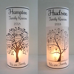 12 Personalized Family Reunion Party Centerpiece Table Decor Vellum Luminaries, Family Tree. read item description b4 ordering ,Not GLASS **