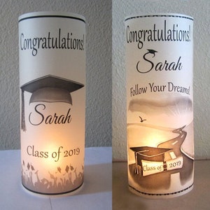 12 Personalized Graduation Centerpiece Table Decoration luminaries. **Please read item Description before placing an order.**NOT GLASS**