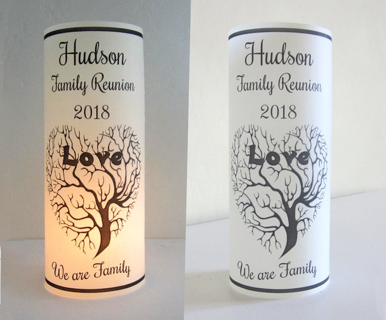 12 Personalized Family Reunion Party Centerpiece Table Decor Vellum Luminaries, Family Tree. read item description b4 ordering ,Not GLASS image 3