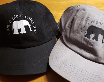 I am a plant eater, too - Dad Hat | Mom Hat | Vegan baseball cap | Gift for plant-based friend