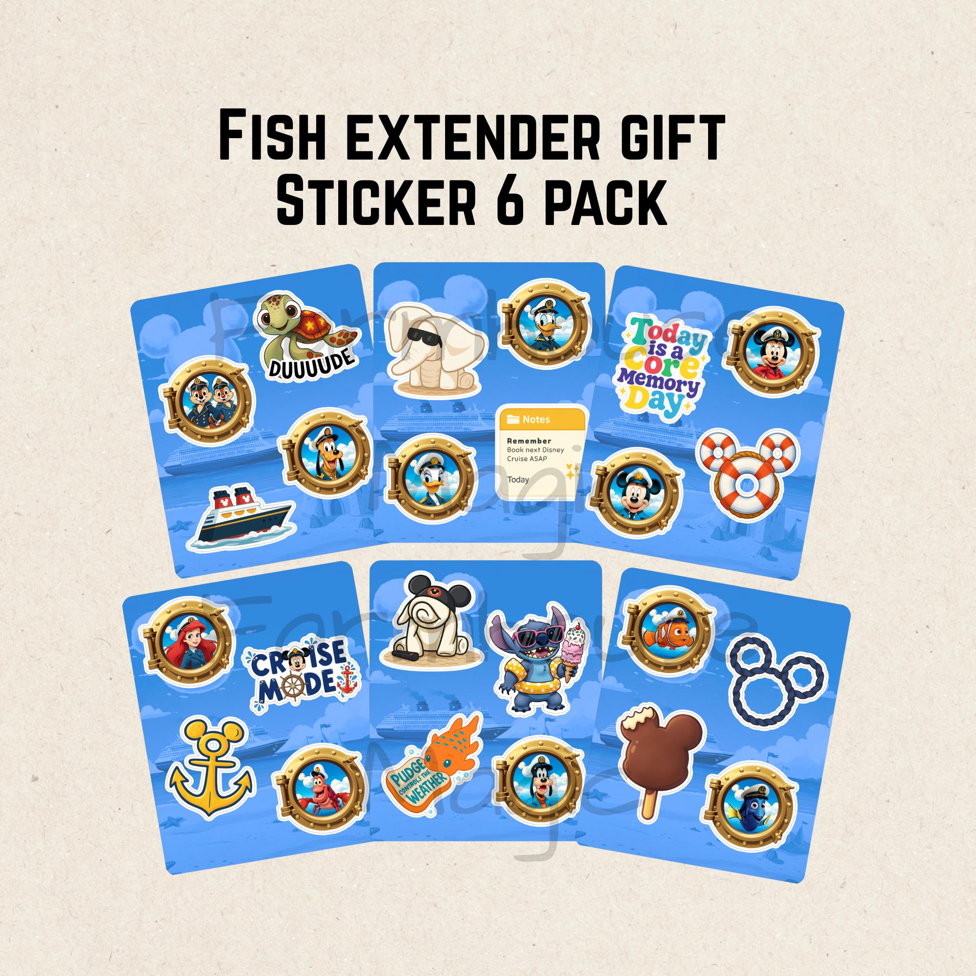 Fish Extender Gift Disney Cruise Line Sticker Pack - Etsy