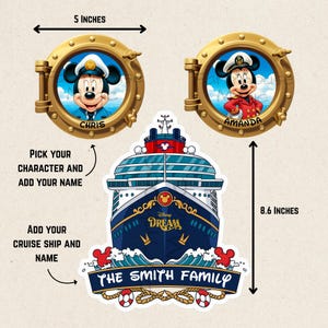 Disney Cruise Door Cruise Ship Magnet and Porthole Bundle Personalized