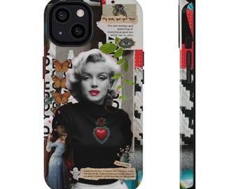 Colagens de arte com citações positivas de Marilyn Monroe - Capas resistentes a impactos