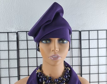 Flat Top Hat, Slouch Hats for Women, Brimless Hat, with Satin Liner, Avant Garde Dress Hats, Slouchy Hats, By Aavan Chic