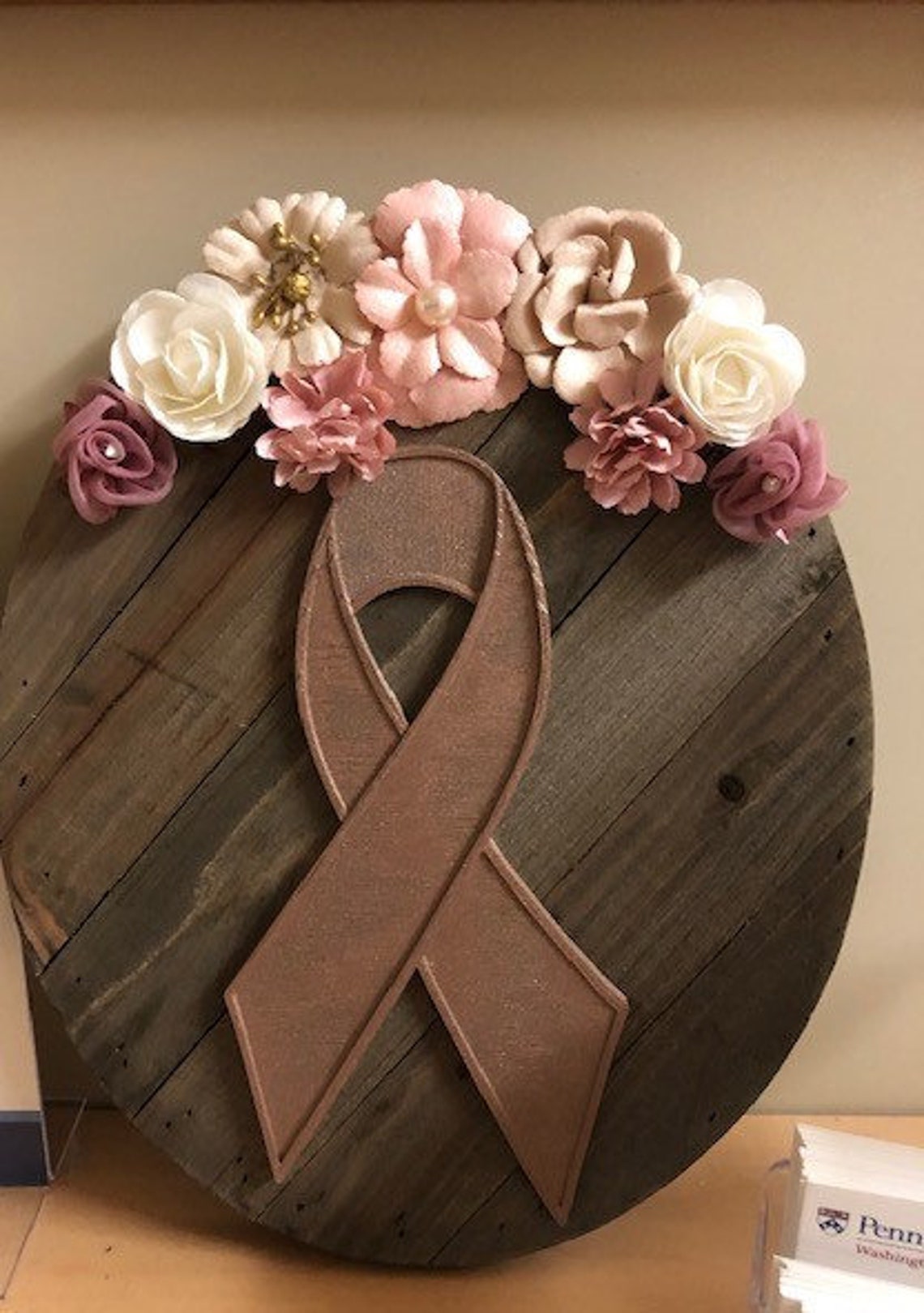 Breast Cancer Ribbon Wood Plaque. Ribbon Awareness Wood Plaque Etsy