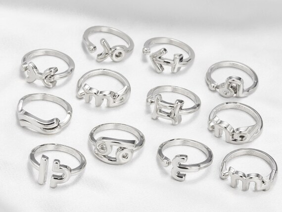 del Zodíaco 12 Anillos De De Etsy España