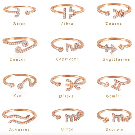 Buy Zodiac Ring Personalized Astrology Sign Jewelry Matching Zodiac Rings  Constellation Ring With Your Sign Birthday Gifts Online in India - Etsy