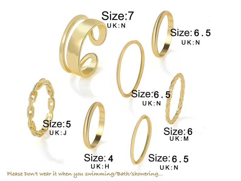 7 Pcs Gold Midi Ring Set Gold Knuckle Rings Set for Women Etsy UK