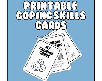 Coping Skills Kids Self-Regulation Strategy Cards Calm Down Corner Printable SEL Counseling Tools Classroom Therapy