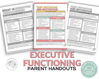 Material para padres sobre las funciones ejecutivas / Enfoque, organización, motivación, regulación emocional
