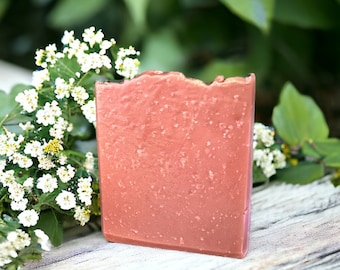 Earth Child Patchouli Vegan Artisan Soap | Grapefruit, Patchouli, Vanilla, and Tonka Bean Infused Soap with Rose Kaolin Clay | Cerauno Soaps