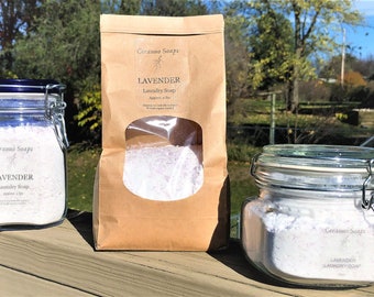 Natural Lavender Scented Powder Laundry Soap Boosted with Baking Soda | Eco Friendly, Chemical Free, and Highly Effective | Cerauno Soaps