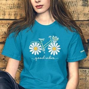 Daisy Wheel Bicycle on Short-Sleeve Unisex T-Shirt