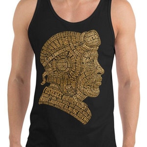 Tuskegee Airmen Tribute Typography Graphic in Gold on Unisex Tank Top