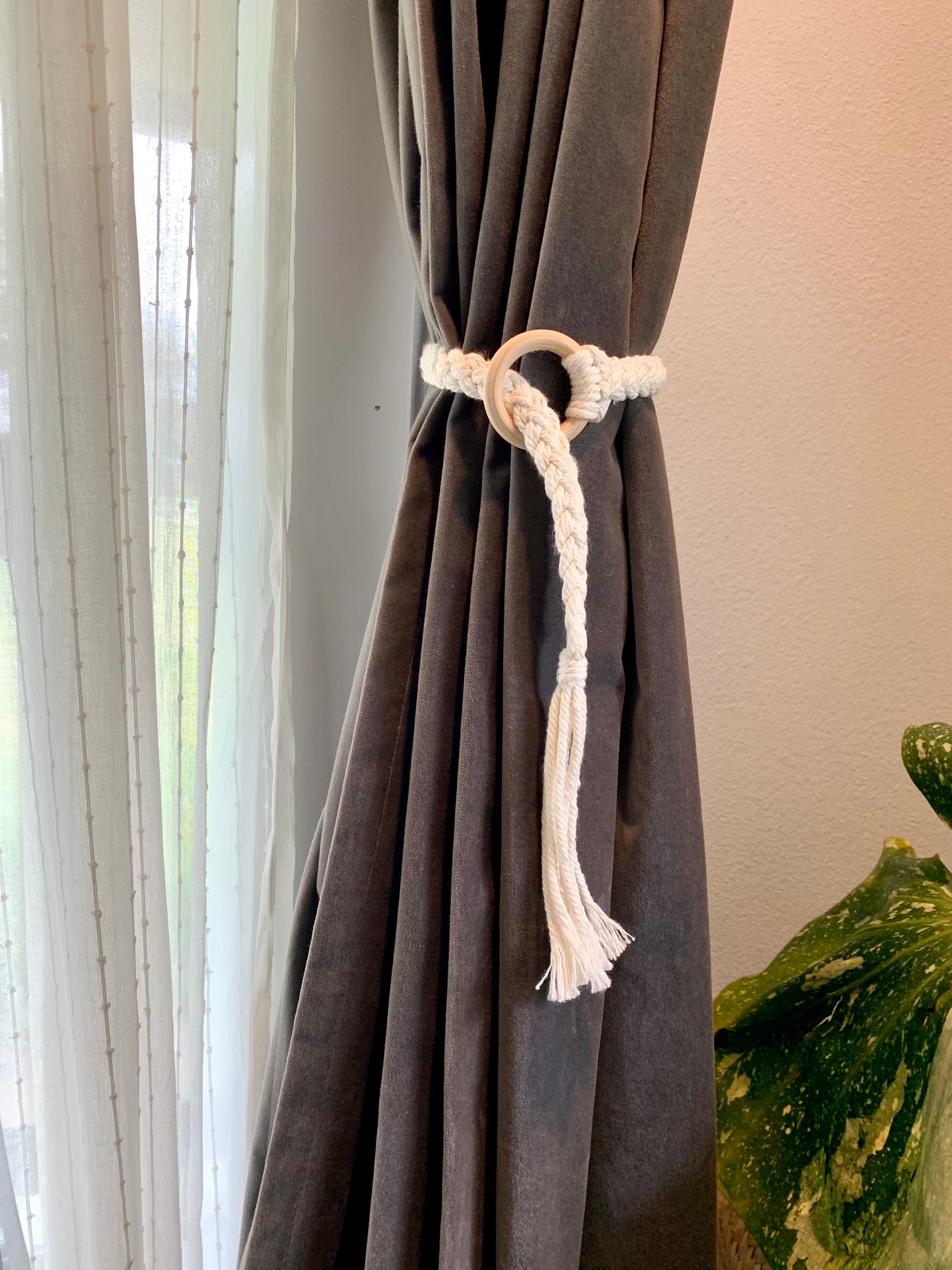 Macrame curtain tiebacks curtain ties boho home decor Etsy