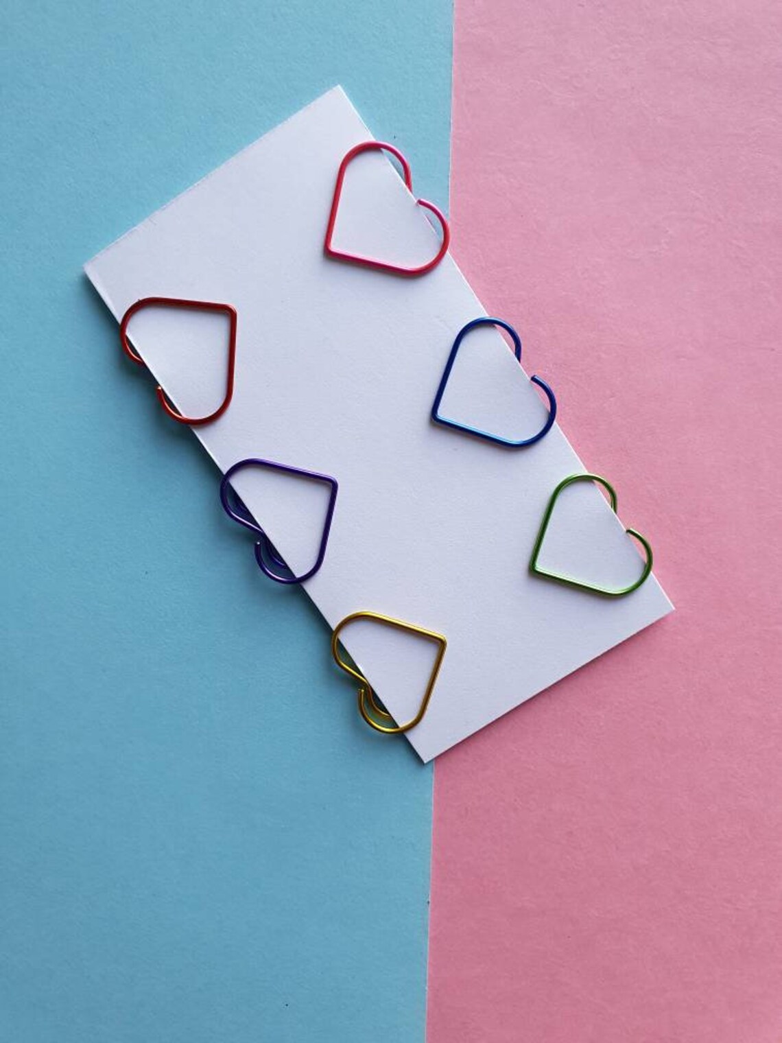 Pack of 6 Heart Shaped Paper Clips Novelty Paper Clips Etsy
