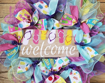 Wreath Kit, Summer Wreath Kit, Welcome Wreath Kit, Flip-Flop Wreath Kit, Every Day Wreath, DIY Wreath