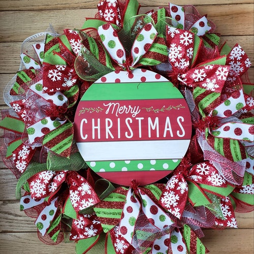 DIY Wreath Kit Farmhouse Merry Christmas Wreath Kit Etsy