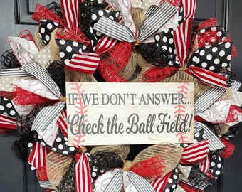 Baseball Wreath | Front Door Wreath | Sports Wreath | Handmade Wreath