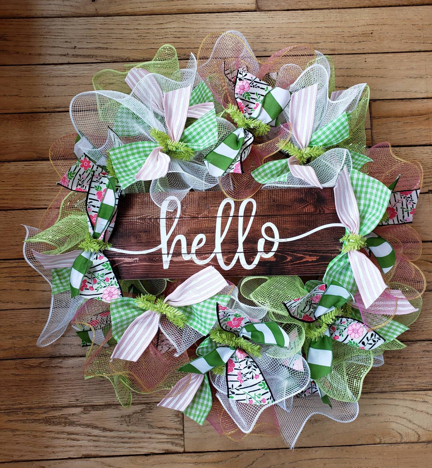 Wreath Kit Hello Wreath Kit Spring Wreath Kit All Season Etsy