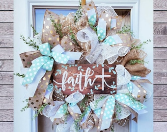 Faith Wreath; Farmhouse Wreath; Everyday Wreath; PolkaDot Wreath; Spring Wreath