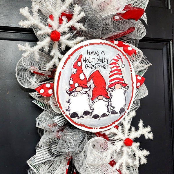 Christmas Gnome Door Swag Wreath