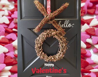 Valentines XO Wreath Door Hanger