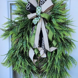 Bead Grass Every Day Greenery Wreath | Handmade Wreath | Front Door Wreath