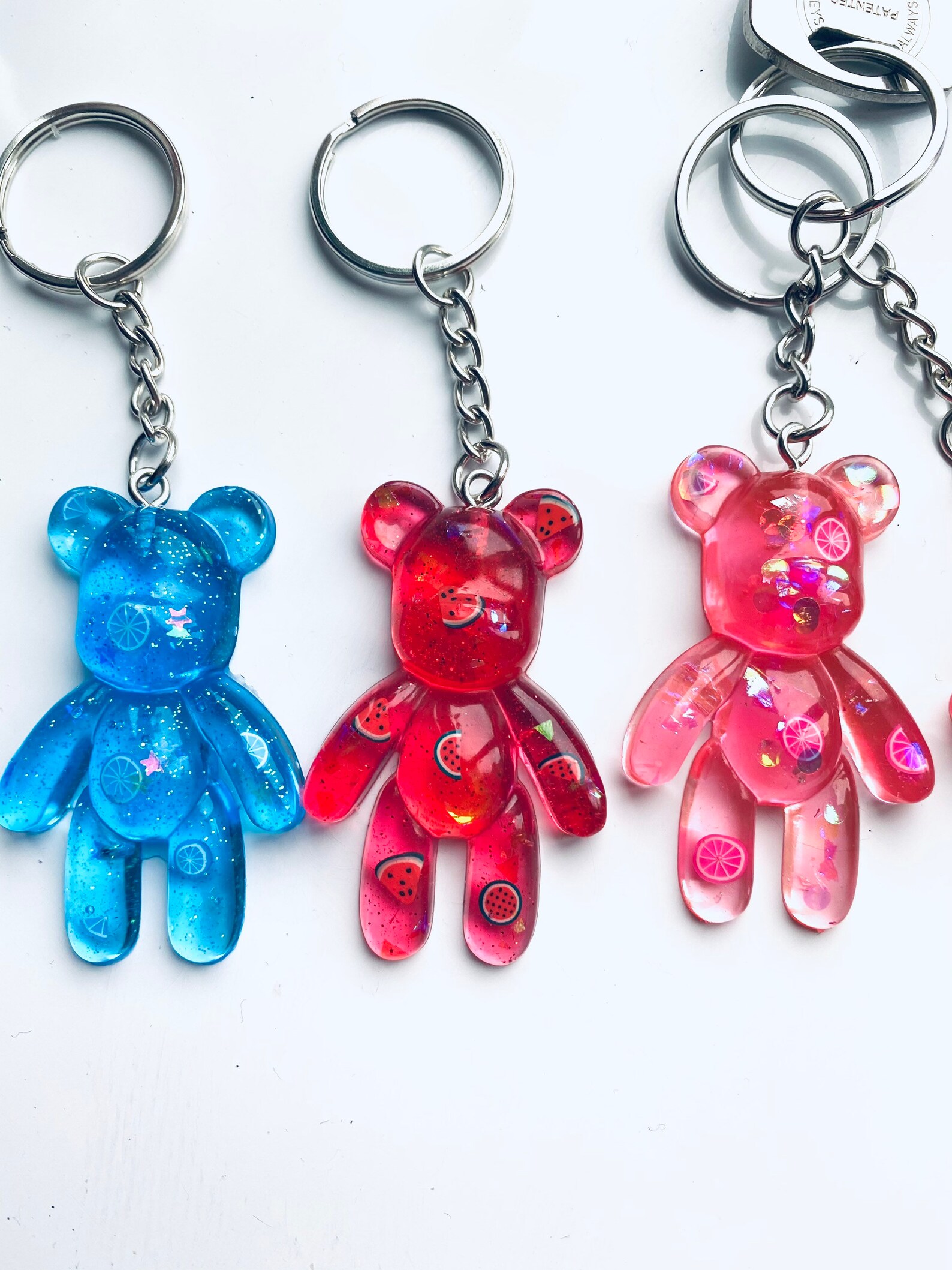 Teddybear Keyrings Set of 2 Teddy Handmade Resin Gift | Etsy