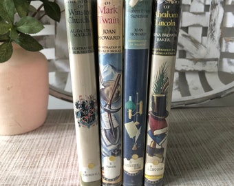 Vintage Young Adult Classic Titles; Book Bundle; Mark Twain; Abraham Lincoln, Winston Churchill, Robert Louis Stevenson