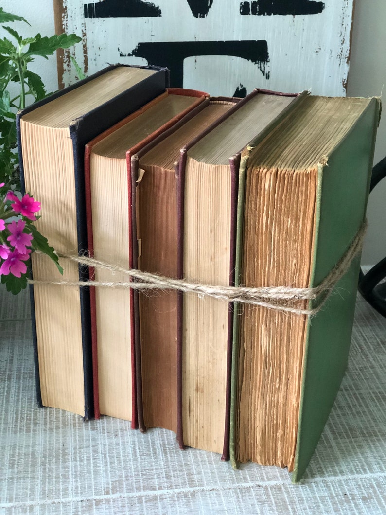 Shabby Books Antique Books Farmhouse Books Rustic Books - Etsy