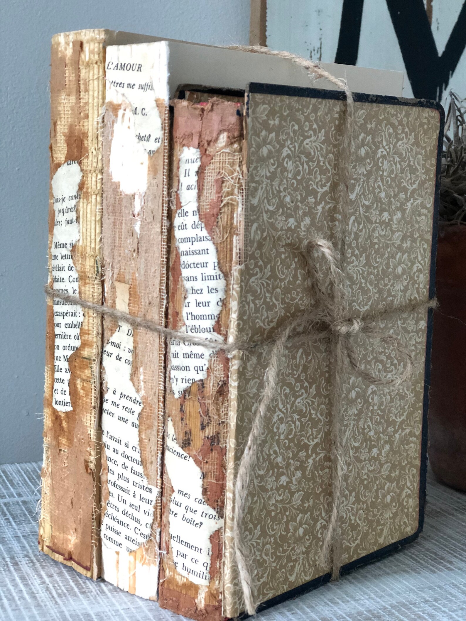 Rustic Books Tattered Books Shabby Books Farmhouse Books Etsy