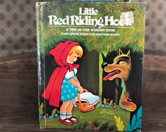 Little Red Riding Hood / The Three Little Pigs; Two in One Wonder Book; Vintage Children's Classic Story Book; Vintage Illustrations