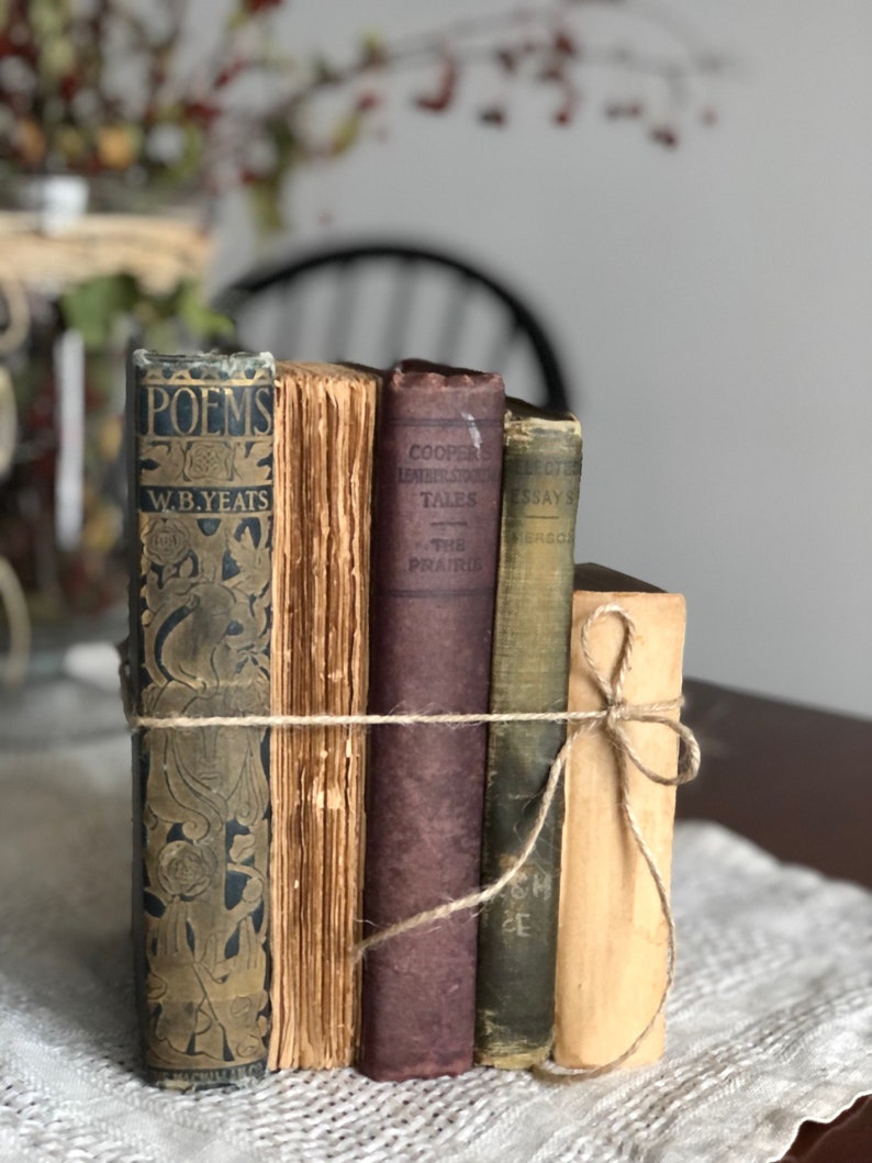 Antique Book Decor Antique and Vintage Books Farmhouse Etsy