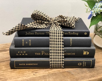 Black Decorative Book Bundle: Modern Farmhouse Rustic Decor