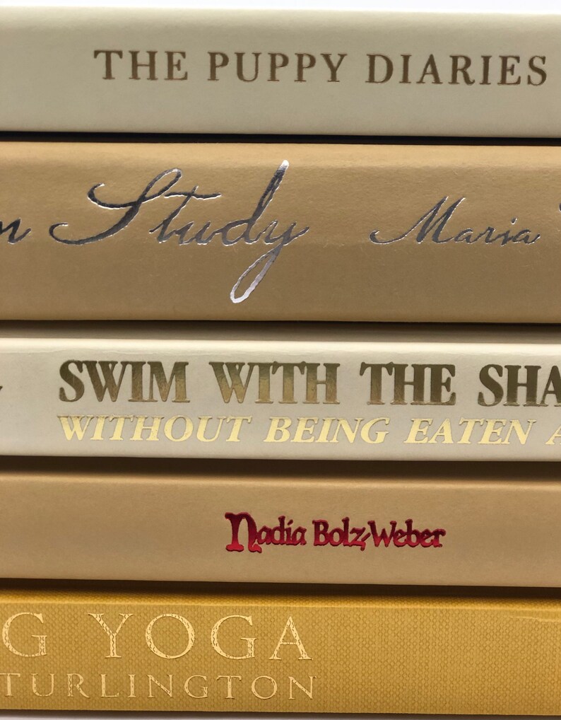 Decorative Books in Yellow Butter Yellow Cream Soft Gold Etsy