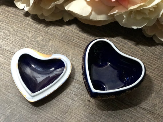 Vintage Limoges Footed Heart Shaped Trinket Box w… - image 4